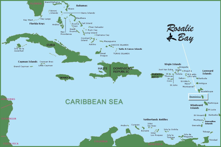 Maps Of Dominica Rosalie Bay Dominica   Caribbean Map Larger 850x567 