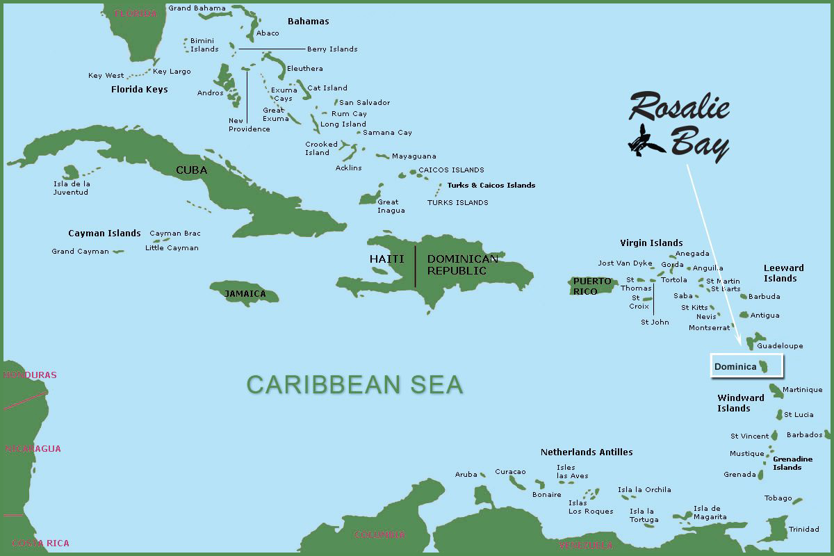 Maps of Dominica - Rosalie Bay Dominica